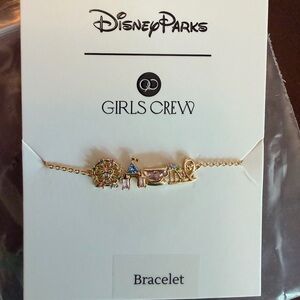 Disney Parks x Girls Crew Disneyland Attractions Icons Castle CZ Gold bracelet